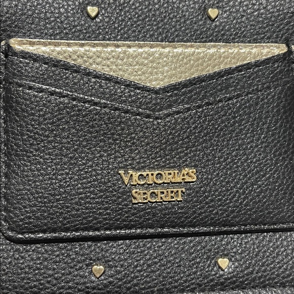 Victoria's Secret Black and Gold heart studded  card holder wristlet - Picture 5 of 5